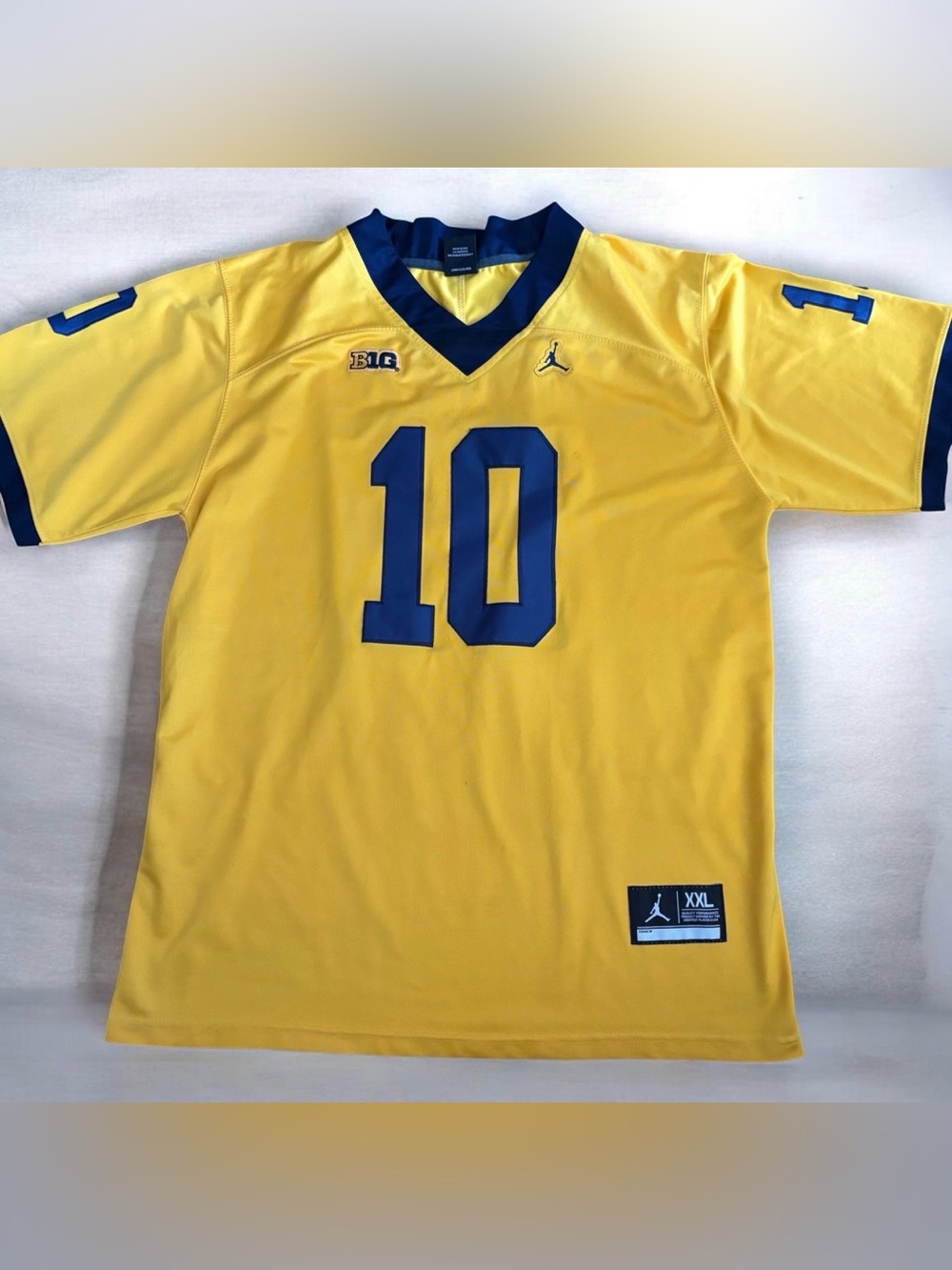 Men’s Nike Air Jordan 2XL XXL TOM BRADY MICHIGAN FOOTBALL JERSEY RARE MAIZE